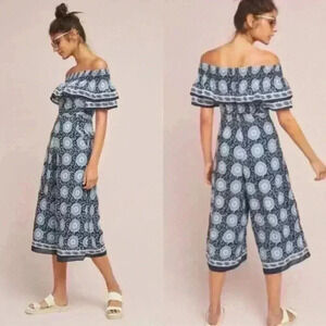 Anthropologie Kopal Jumpsuit Off Shoulder